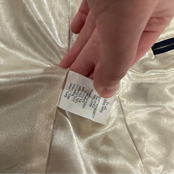 J. Crew Schoolboy‎ Navy Blue & White Striped Long Sleeve Button Blazer Size 00 - Picture 9 of 11